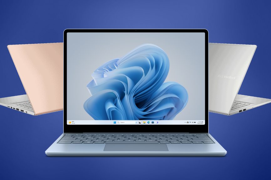 3 best laptops under 500 dollar with blue background